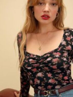 Rouje floral knit top in size 34/0/XS